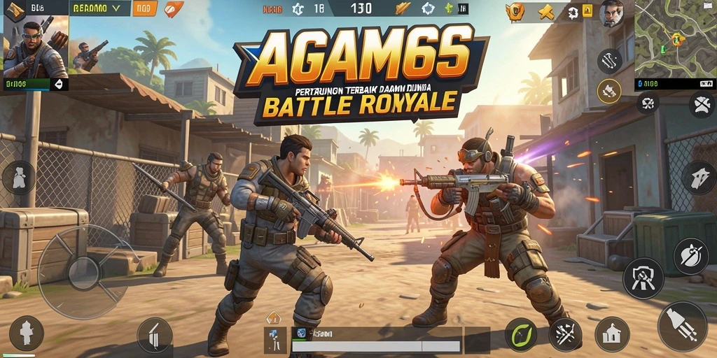 Tampilan gameplay seru dan mendebarkan dalam AGAM66 Battle Royale.