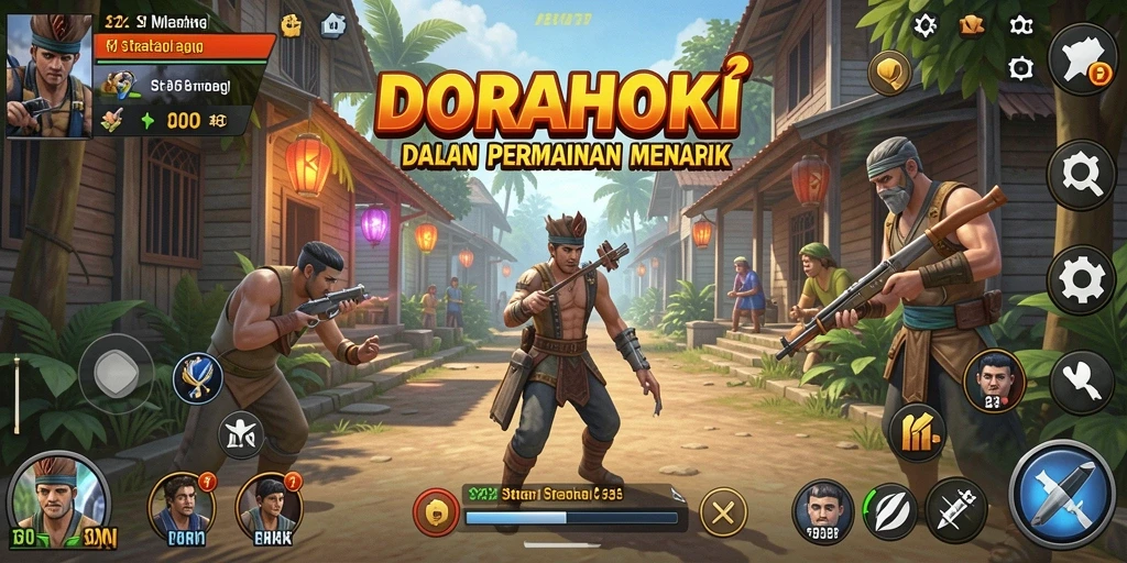 Tampilan gameplay DORAHOKI dengan berbagai tantangan strategi.