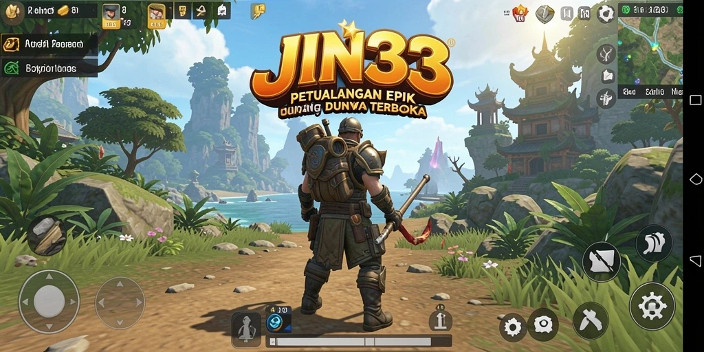 Tangkapan layar gameplay JIN33 yang menampilkan dunia terbuka yang luas dan menakjubkan.