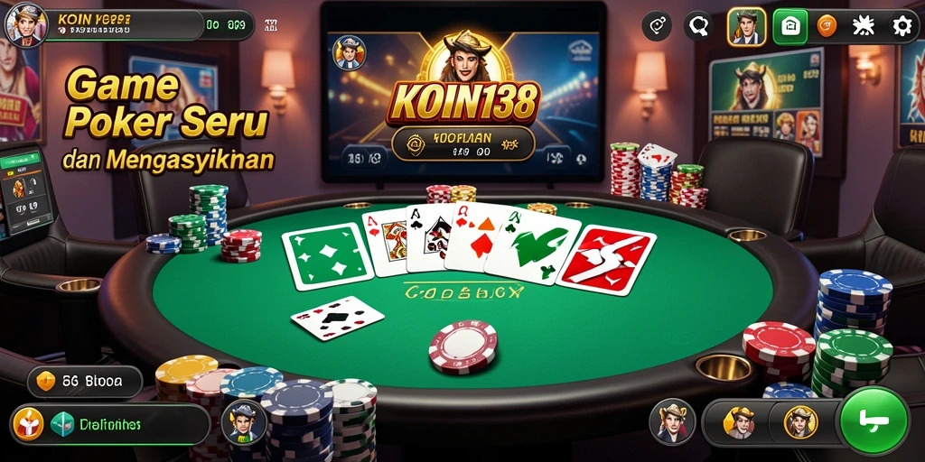Tampilan gameplay KOIN138 dengan aksi Poker seru.