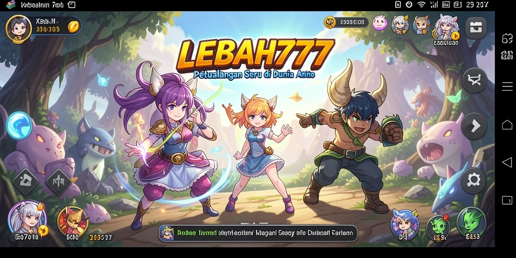 Tampilan gameplay seru LEBAH777 dengan karakter anime yang menarik.