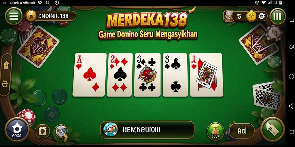 Tampilan utama gameplay seru dari MERDEKA138 yang penuh aksi Domino.