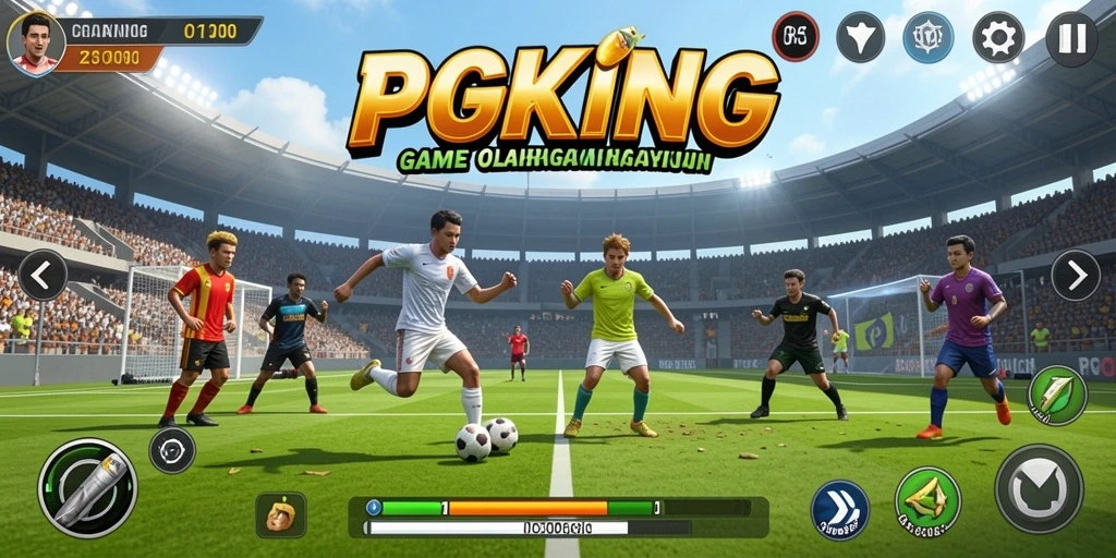 Gameplay PGKING yang menampilkan aksi olahraga yang seru.