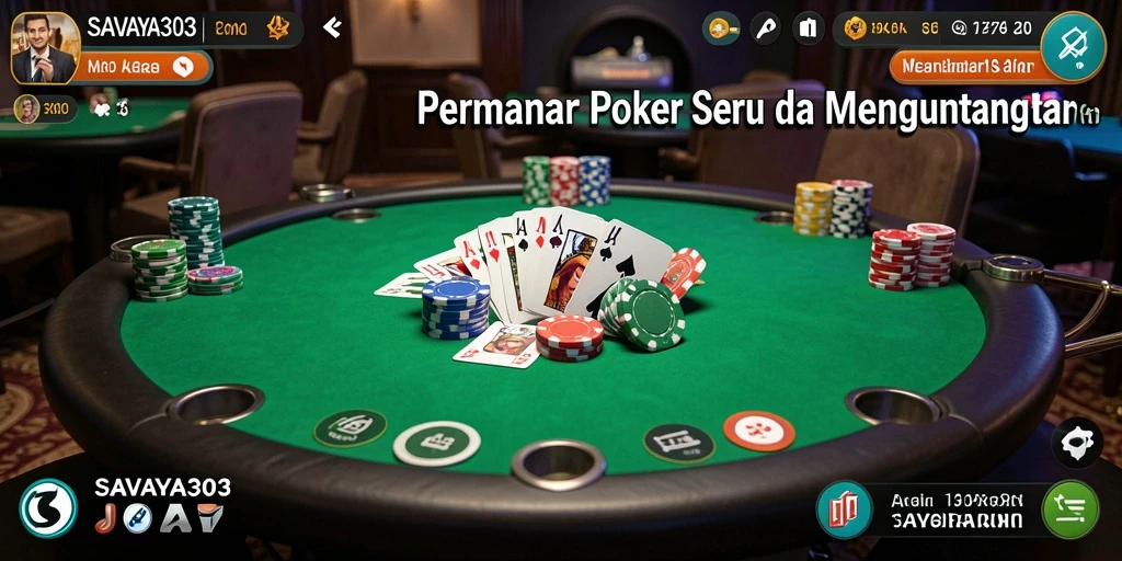 Screenshot gameplay SAVAYA303 menampilkan suasana poker yang mendebarkan.