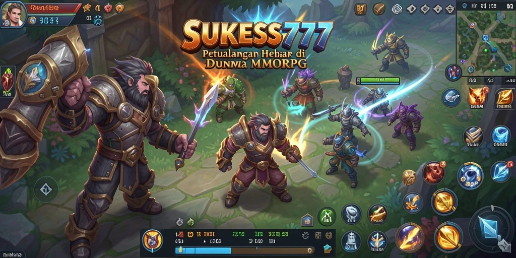 Screenshot utama gameplay SUKSES777 menampilkan aksi petualangan MMORPG yang seru.