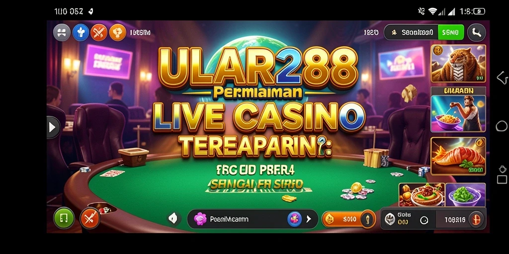Screenshot gameplay ULAR288 yang menampilkan dealer profesional dan suasana kasino nyata.